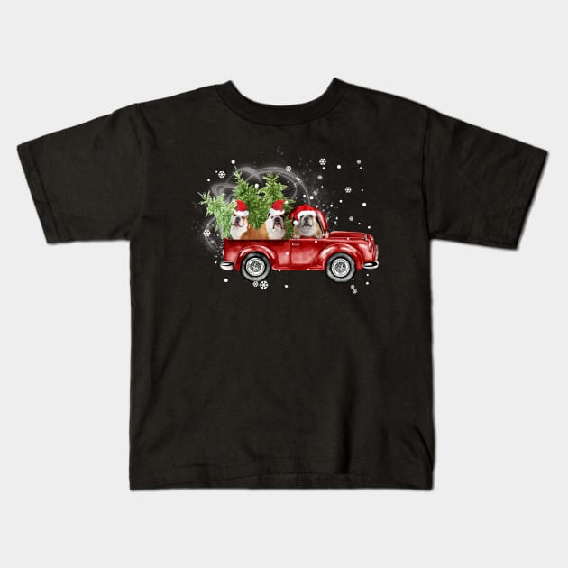 Merry Christmas Bulldogs Kids T-Shirt by TeeLand